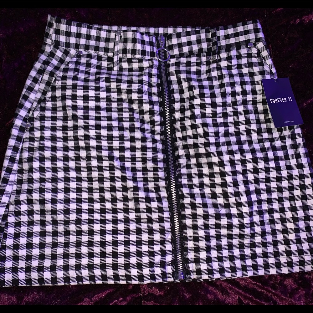 Forever 21 plaid zip up skirt
